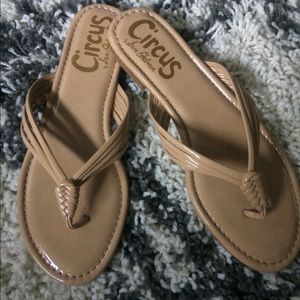 Circus by Sam Edelman shiny almond color sandals